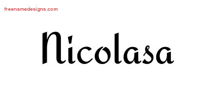 Calligraphic Stylish Name Tattoo Designs Nicolasa Download Free
