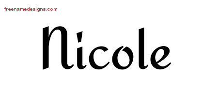 Calligraphic Stylish Name Tattoo Designs Nicole Download Free