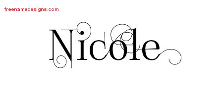 Decorated Name Tattoo Designs Nicole Free