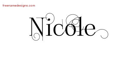 Decorated Name Tattoo Designs Nicole Free