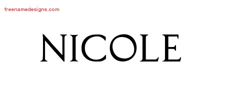 Regal Victorian Name Tattoo Designs Nicole Graphic Download