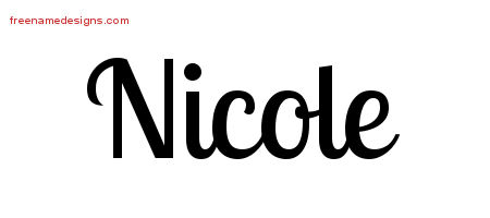 Handwritten Name Tattoo Designs Nicole Free Download