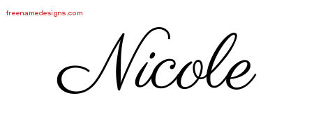 Classic Name Tattoo Designs Nicole Graphic Download