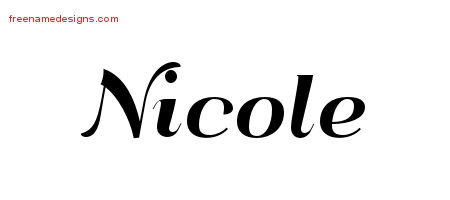 Art Deco Name Tattoo Designs Nicole Printable