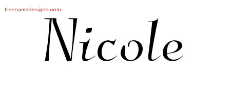 Elegant Name Tattoo Designs Nicole Free Graphic