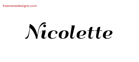 Art Deco Name Tattoo Designs Nicolette Printable