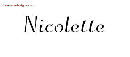 Elegant Name Tattoo Designs Nicolette Free Graphic