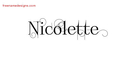 Decorated Name Tattoo Designs Nicolette Free