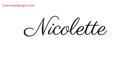 Classic Name Tattoo Designs Nicolette Graphic Download