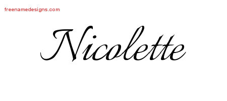 Calligraphic Name Tattoo Designs Nicolette Download Free