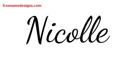 Lively Script Name Tattoo Designs Nicolle Free Printout