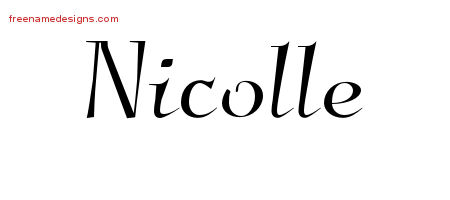 Elegant Name Tattoo Designs Nicolle Free Graphic