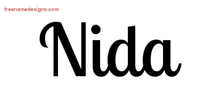 Handwritten Name Tattoo Designs Nida Free Download