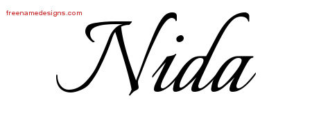 Calligraphic Name Tattoo Designs Nida Download Free