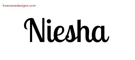 Handwritten Name Tattoo Designs Niesha Free Download
