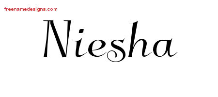 Elegant Name Tattoo Designs Niesha Free Graphic