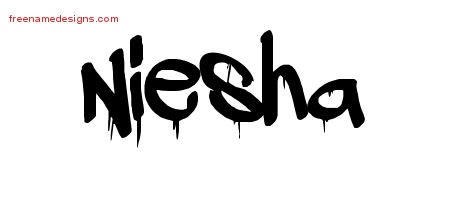 Graffiti Name Tattoo Designs Niesha Free Lettering