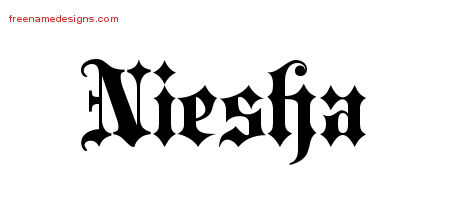 Old English Name Tattoo Designs Niesha Free