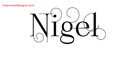 Decorated Name Tattoo Designs Nigel Free Lettering