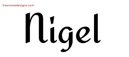 Calligraphic Stylish Name Tattoo Designs Nigel Free Graphic