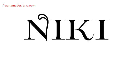 Flourishes Name Tattoo Designs Niki Printable