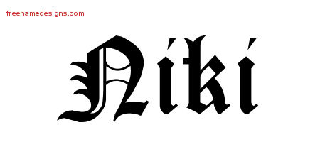 Blackletter Name Tattoo Designs Niki Graphic Download