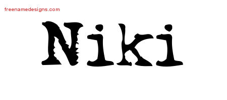 Vintage Writer Name Tattoo Designs Niki Free Lettering