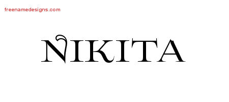 Flourishes Name Tattoo Designs Nikita Printable