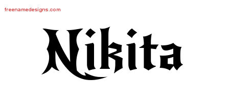 Gothic Name Tattoo Designs Nikita Free Graphic
