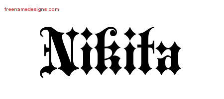 Old English Name Tattoo Designs Nikita Free