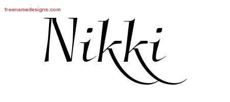 Elegant Name Tattoo Designs Nikki Free Graphic