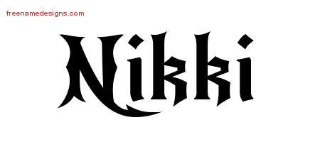 Gothic Name Tattoo Designs Nikki Free Graphic