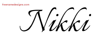 Calligraphic Name Tattoo Designs Nikki Download Free