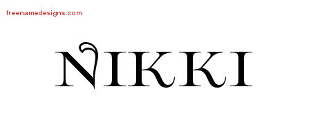 Flourishes Name Tattoo Designs Nikki Printable