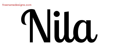 Handwritten Name Tattoo Designs Nila Free Download