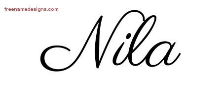 Classic Name Tattoo Designs Nila Graphic Download