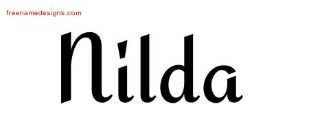 Calligraphic Stylish Name Tattoo Designs Nilda Download Free