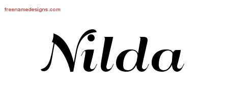 Art Deco Name Tattoo Designs Nilda Printable