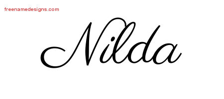 Classic Name Tattoo Designs Nilda Graphic Download