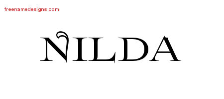 Flourishes Name Tattoo Designs Nilda Printable
