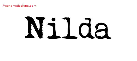 Vintage Writer Name Tattoo Designs Nilda Free Lettering