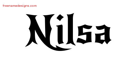 Gothic Name Tattoo Designs Nilsa Free Graphic