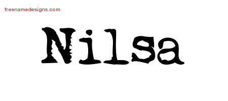 Vintage Writer Name Tattoo Designs Nilsa Free Lettering