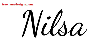 Lively Script Name Tattoo Designs Nilsa Free Printout