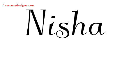 Elegant Name Tattoo Designs Nisha Free Graphic