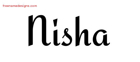 Calligraphic Stylish Name Tattoo Designs Nisha Download Free