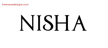 Regal Victorian Name Tattoo Designs Nisha Graphic Download