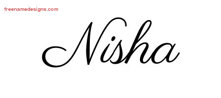 Classic Name Tattoo Designs Nisha Graphic Download