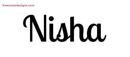 Handwritten Name Tattoo Designs Nisha Free Download