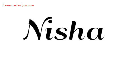 Art Deco Name Tattoo Designs Nisha Printable